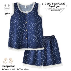 DAISONG | Cushioning and Cool Feel Summer Sleepwear Set for Women