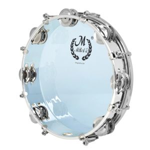 IRIN | 8/10 Inch Tambourine Self Tuning Double Row Hand Tambourine with Stainless Steel Ring for KTV / Party/ Festival/Celebration Play