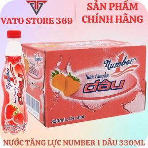 Nước tăng lực NUMBER 1 dâu chai 330ml