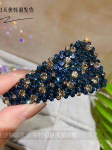 Trendy Triangle BB Hair Clips Side Ponytail Holders Diamond Rhinestone Hair Accessories Korean Style Fresh out Fashion Jewelry