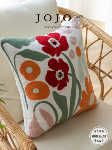 Nordic Style Pure Cotton Floral Pillow Home Sofa Decorative Cushion Removable And Washable Square Pillow Universal Audience