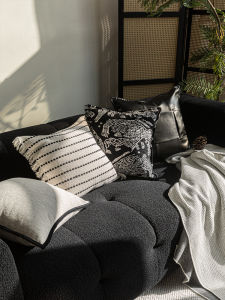 French Vintage Black White Series Pillowcase Living Room Large Black Cow Sofa Pillow Middle Ancient Luxury Pillow Window Seat Cushion