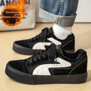 CONGLINSHIZI | Insulated Warm Canvas Sneakers Men