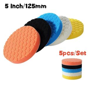 3/4/5/6/7inch 5Pcs Car Polishing Pad Kit Set Self-Adhesive Buffing Waxing Sponge Wool Wheel Polishing Pad For Car Polisher Drill
