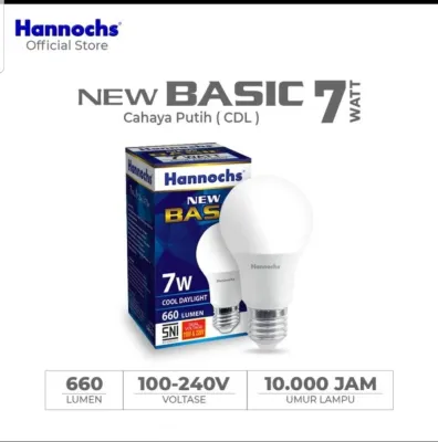 PROMO Lampu Led Hannochs Basic 7W 7 watt Cahaya Putih 6500K Garansi 1 Tahun Resmi Hannochs Indonesia