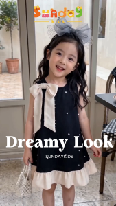 Sundaykids Girls Black Princess Dress Bowknot Dress Girls Clothes