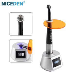 NICEDEN Dental Cordless Led Curing Light 1 Second Cure Lamp 10W Blue Light LED 3100mWcm2 7 Modes 385nm-515nm Wide Spectrum Dentistry Equipment