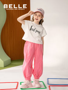 Simple Round Neck Girls Summer T-Shirt