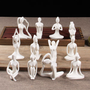 Ceramic Yoga Small Figure Ornaments Yoga Studio Opening Gift Modern Minimalist Furnishings Living Room Decorations Furnishings