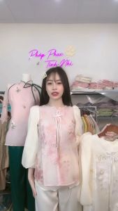 Set áo gấm hoa nhũ TINH NHI nhẹ nhàng nữ tính PP31