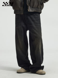 Advanced Nano Black Jeans Mens Loose Straight Leg Wide Leg Pants Autumn Winter New Style American High Street Trend Brand