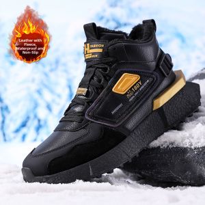 CVPAJ | Thick Warm Winter Snow Boots for Men and Teenagers Waterproof Slip-resistant High-top