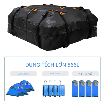 Túi Đựng Đồ Trên Nóc Xe Ô Tô Đa Năng Chống Thấm Nước Chất Liệu Vải Oxford 420D/600D Dạng Hộp Đựng Đồ Cho Du Lịch Cắm Trại - Tùy Chọn 566L/425L