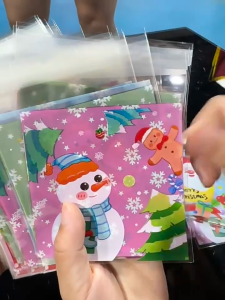 100Pcs Happy Clear Bags Self Adhesive Candy Cookie Bakery Bags Self Adhesive Individual Gift Pastry Biscuit Packaging Bag nn