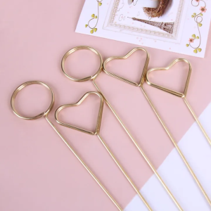 10 pcs Metal Flower Arrangement Card Holder Gold-plated Bouquet Card Holder