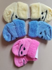 combo 3 đôi vớ len xù cho bé từ 0-3 tháng tuổi