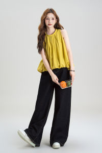 Nurture One | Áo Blouse Nữ Mới Mùa Hè Kiểu Dáng Đơn Giản Không Tay Dễ Mặc Cổ Tròn Hoặc Vai Trụi