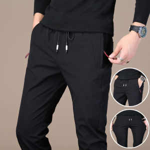 Mens Jogger Pants Long Pants Plain jogging pants for men Casual Sports Ice Silk Sweatpants Stretchable Comfortable Slacks Korean Style Quick-dry With Zipper Pocket