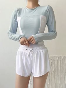 ชุดว่ายน้ำเซต 2 ชิ้น ชุดลูกที่ 3 เสื้อเเขนยาวเเละกางเกงข เฉพาะเซต สุขภาพผิวขนาดธรรมดา คุณปลอดภัย