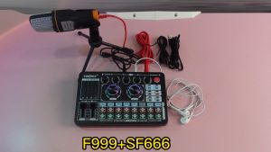 Siborie F999+SF666+E10 paket lengkap soundcard mic headset full set for live Streaming Langsung