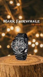 ORIGINAL Jam Tangan Pria Mark Fairwhale 6013  Automatic Sekeleton Cowok Garansi Resmi 1 Tahun - Stainless Steel
