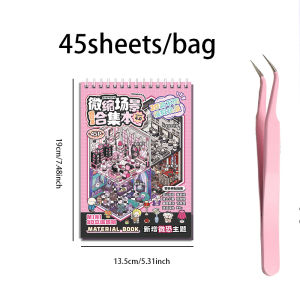 Mr. Paper 1 Sticker Book + 1 Tweezer Miniature Scenes Cartoon Landscape Collection 4.0 Gothic Theme DIY 3D Sticker Cabin Scenes