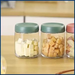 [Chính Hãng] [Tặng Thìa] Bộ 2 Hộp Thủy Tinh Lọ Bình Hũ Thủy Tinh Nắp Vặn Roborobo Đựng Gia Vị Thực Phẩm Đồ Khô 450m