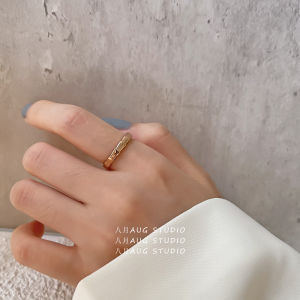August AUG Versatile Snake Shape Bamboo Node Personalized Gold Titanium Steel Ring for Women Fashionable Simple Non Fading Ring