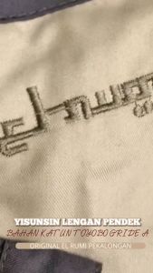 Baju Koko Muslim Pria Lengan Pendek Elrumi Motif Yisunsin Warna Abu