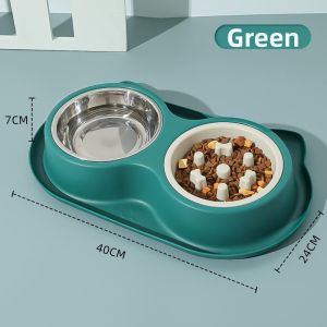 Slow Feeding Anti-Tipping Stainless Steel Pet Bowl