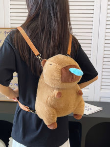 Cute Nose Pig Doll Plush Backpack Crossbody Bag for Girls Cartoon Animal Shape Soft Shoulder Bag Leisure Waterproof
