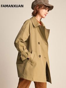 FAMANXUAN | Slim Fit Classic Casual Womens Trench Coat