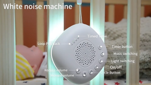 Portable Baby White Noise Sound Machine Rechargeable Baby Soother with Projector Night Light Calming Music Sleep Sound Aid