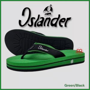 Islander Green/Black Men's Non-Slip Rubber Soles - 100% Authentic & Original Colored Slippers (Makapal)