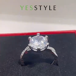 Yesstyle Cincin Berlian Imitasi Wanita / Cincin Tunangan / Cincin silver mewah