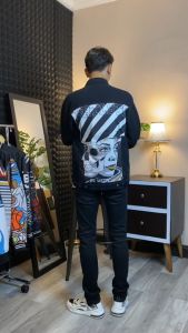 Jaket Pria Keren Denim Jeans Distro Printing Kasual Brutalists Jaket Denim Cowok Remaja Dewasa TKW