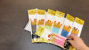 Brush Paint Set 10Pcs Round/Flat brushes Watercolor Brush Acrylic Brushes Paintbrush Set for Painting