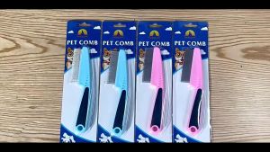 Pet Dog Flea Comb Needle Stainless Steel Cat Brush Anti Slip Design Wall Hook AV2001 Sisir Kutu Kucing Penggaruk Kotoran Parasit Bulu Anjing 18cm