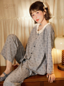 GONGDIE | Light Soft Cotton Lovely Lace Trimmed Nightgown