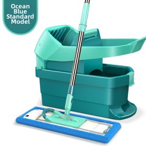 Stainless Steel Rotating Mop Bucket Double Drive No Hand Wash Hotel Home Use Mopping Bucket Easy to Clean Ultrafine Fiber Cloth