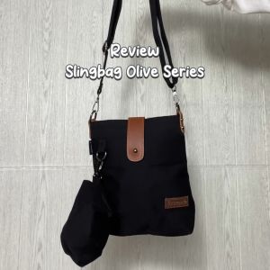Pamole - Tas Selempang Bahan Kanvas Premium Penutup Resleting - Olive Series