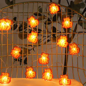 【Snuggery】Creative 2025 New Year Decoration Lighting Happy Prayer LED String Lights Painted Prayer Lamps Home Decorative Supplies