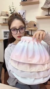 Nón mũ nữ rộng vành màu cầu vồng mũ chống tia cực tím Nhật Bản