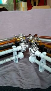 Double Pipa FullSet Batang Ulir dan Garis Princess Besi Tiang Gorden Tirai Pintu Jendela