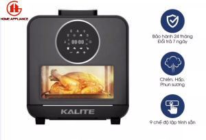 Nồi Chiên Không Dầu Hơi Nước Kalite Steam Star Chiên Hấp 3 In1 Dung Tích 15l Bảng Điều Khiển Điện Tử Phụ Kiện Khay Chiên Chống Dính-BH 24 tháng