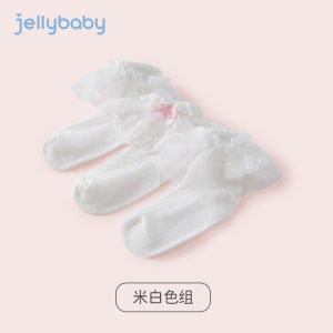 Princess Style Breathable Thin Cotton Blend Socks for Girls Spring Autumn Three Pairs Pack Summer Short Socks Jellybaby