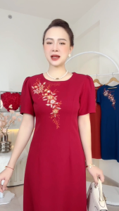 ĐẦM THÊU HOA CHÉO NGỰC KIM SA PHALE