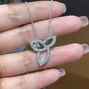 FEATHER HONGKONG - Kalung Liontin Couple Wanita Necklace Couple Wedding Couple Pasangan Cowok Pria Wanita Berkualitas High Quality Grade VVS1 5A Import GRA Original Store Berlapis Platinum Anti Karat Luntur Berubah Garansi 1 Tahun N02