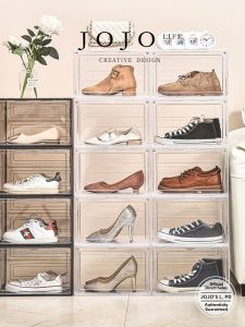 Transparent Stackable Storage Box For Shoes And Collectibles Layered