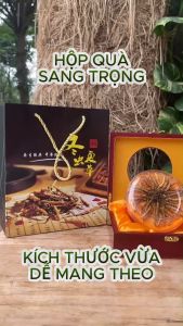 (Tặng sâm + tặng 100g kỷ tử) Hộp tròn 4g Đông trùng hạ thảo tư nhiên Tây Tạng hộp quà tặng